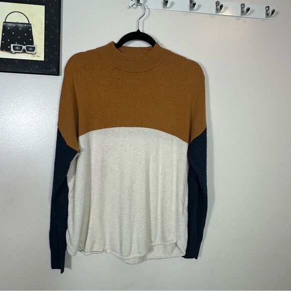 Madewell Tri-Tone Knit Sweater with merino wool and alpaca - Picture 1 of 7